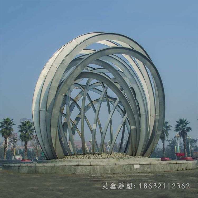 不锈钢圆环建筑景观雕塑