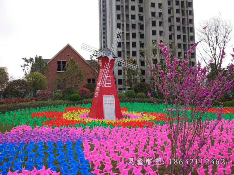 不锈钢风车户外景观雕塑